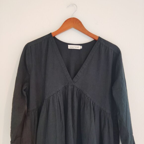 Johnny Was Black V-Neck Mini Dress - Picture 6 of 6